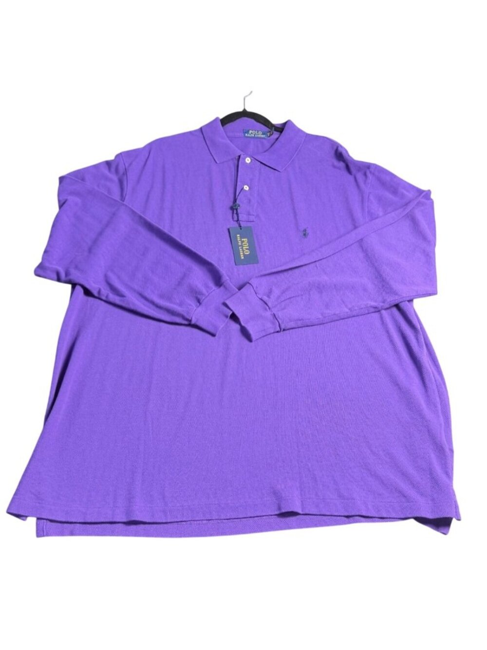 Polo Ralph Lauren Mesh Purple Polo Shirt Long Sleeve Big&Tall Mens 2XB NWT $125